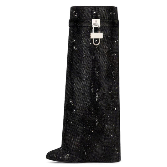 Bottes Lock, Noir à Strass